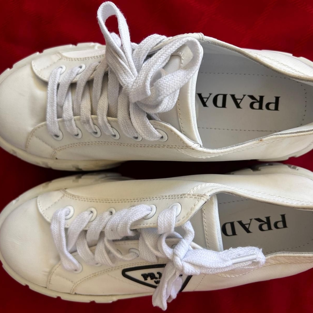 Prada White Platform Sneakers - image 3